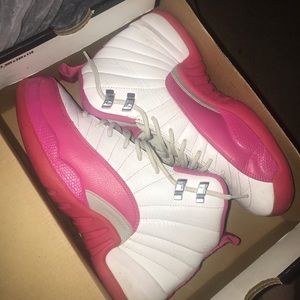 jordan 12 pink and white